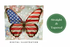 Butterfly Tumbler Wrap, American Flag Tumbler Template Product Image 3