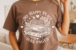 My Happy Place Has Pages Svg, Book Lover Svg, Book Worm Svg. Product Image 4