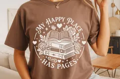 My Happy Place Has Pages Svg, Book Lover Svg, Book Worm Svg. Product Image 4