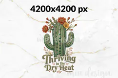 Rhinestone Cactus PNG, Thriving In The Dry Heat Sublimation Product Image 2