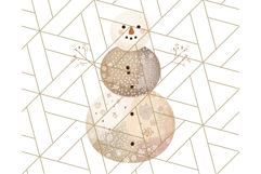 Patterned Snowman Silhouette PNG Clipart Product Image 3