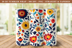 Folk Art Tumbler Wrap | 20 oz tumbler wrap Product Image 1
