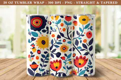 Folk Art Tumbler Wrap | 20 oz tumbler wrap Product Image 1