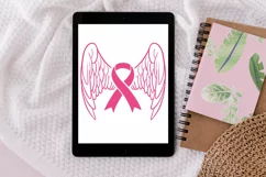 Cancer ribbon svg, Angel svg, Peace love cure svg Product Image 2
