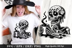 Melting Skeleton SVG Design - Skeleton T shirt Design Product Image 1