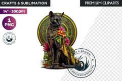 Black Cat Familiar Clipart PNG, Witch Cat, Mystical Animal Product Image 1