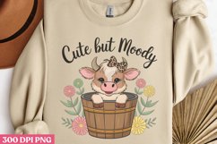 Cute but Moody PNG, Highland Cow Sublimation PNG Product Image 3
