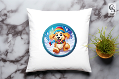 Cute Puppy In Colorful Hat Clipart Sublimation PNG Product Image 3