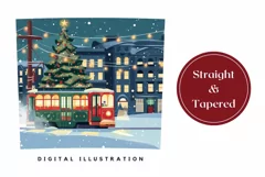 Christmas Tree Tumbler Wrap, Christmas Tram Tumbler Design Product Image 3