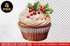 Christmas Cupcake Clipart PNG | Graphics| Christmas Ornament Product Image 3