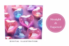 3D Crystal Hearts Tumbler Design, Valentine's Day Tumbler Product Image 3