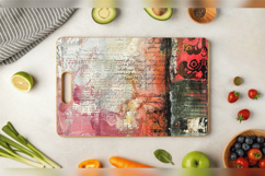 Mixed Media Junk Journal Cutting Boards sublimation Design Product Image 3