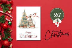 Cartoon Christmas Mouse Greeting Card, Happy Christmas Card Product Image 3