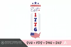 America est. 1776 Porch Sign SVG, Liberty SVG, Retro SVG Product Image 1