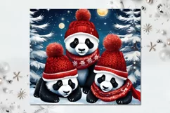 Christmas Panda | 6 Xmas Skinny Tumbler Sublimation Designs Product Image 3