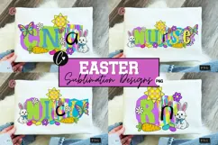 Preppy Ransom Easter NICU RN CNA Nurse PNG Design Product Image 1