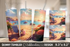 Summer 20 oz Skinny Tumbler Sublimation Designs Product Image 4