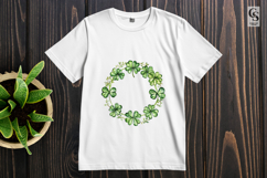 Green Shamrock Wreath Watercolor Clipart Sublimation PNG Product Image 2