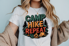 Camp Hike Repeat PNG, Hiking Adventure Sublimation Product Image 3