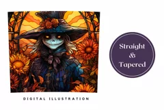Stained Glass Scarecrow Tumbler Wrap, Halloween Tumbler Wrap Product Image 3