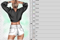 Fashionable girl clipart Product Image 2