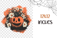 Halloween Pumpkin PNG, Floral Halloween Pumpkin T-Shirt PNG Product Image 3