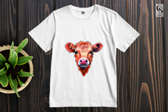 Cute Highland Cow Face Valentine Sticker SVG PNG Product Image 2