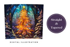 Stained Glass Christmas Tree Tumbler Wrap Design Product Image 3