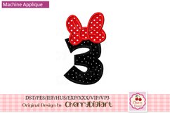 Girl bow Numbers machine embroidery bundle 1592B Product Image 5