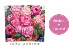 Pink Roses Tumbler Wrap, Valentines Day Tumbler Design Product Image 3