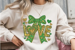 LOVE Valentine Glitter Bow Sublimation PNG Product Image 2