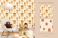Scandinavian houses seamless pattern, Nordic digital paper Product Image 3