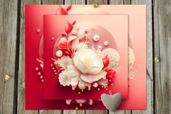 3D papercut red & white Flowers | 8 Skinny tumbler designs Product Image 3