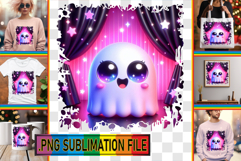 Playful TOTE BAG Sublimation Ideas, 3D Cute Ghost Product Image 1