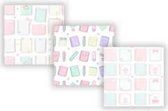 Cute Back To School Digital Paper Pack, Kawaii School Product Image 3