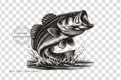 Bass Fish Jumping Silhouette Bundle Product Image 3