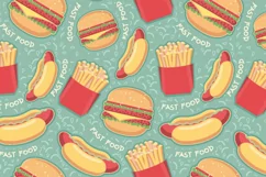 Fast food seamless pattern PNG, JPG Digital Paper Product Image 3