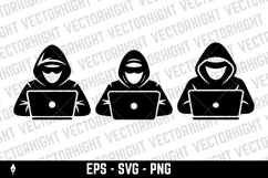 Vector icon of a hooded figure wearing a mask Product Image 3