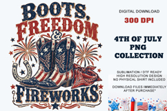 Boots, Freedom &amp; Fireworks PNG | Sublimation DTF Product Image 6