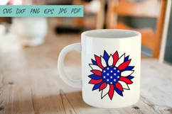 USA Sunflower 4th July SVG, American Flag SVG Product Image 2