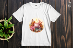 Cozy Candle Books Floral Clipart Sublimation PNG Product Image 2