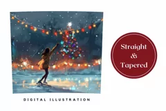 Christmas Tree Tumbler Wrap, Figure Skating Tumbler Design Product Image 3
