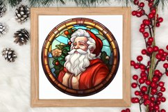 Stained Glass Painting Of Santa Clipart Sublimation Product Image 3