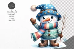 Christmas clipart, Snowman clipart, Winter sublimation Product Image 1