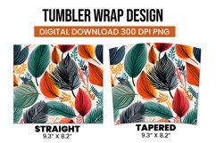 Abstract Shapes And Leaves Tumbler Wrap Sublimation Product Image 3
