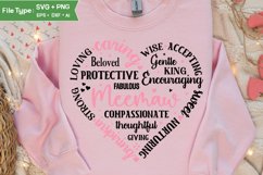 Meemaw Heart Shape SVG | Mother&#039;s Day Heart SVG PNG Product Image 3