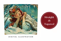 Christmas Girl Tumbler Template, Winter Forest Tumbler Wrap Product Image 3