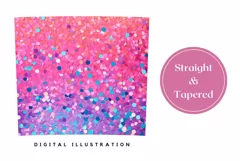 Confetti Pink Tumbler Wrap Design, Ombre Tumbler Sublimation Product Image 3