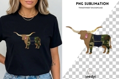 Patchwork Longhorn PNG | Rustic Cow Clipart | Western Farm Product Image 3