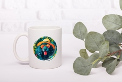 Summer Poodle Illustration, Tropical Black Poodle Dog PNG Product Image 3